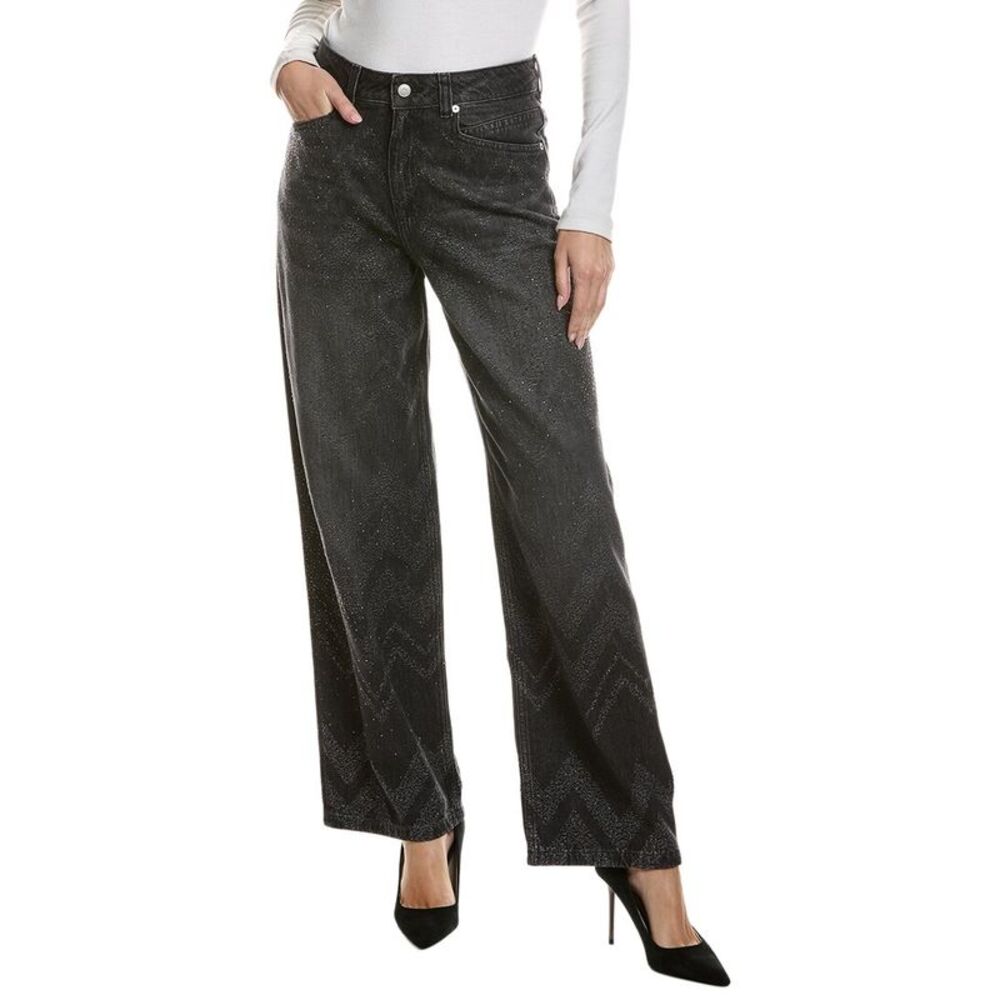Boss Hugo Boss Womens Slouchy Wide Leg Jean, Black